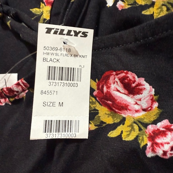 Tilly's Black and Red Floral Jumpsuit with Spaghetti Straps - Picture 4 of 4